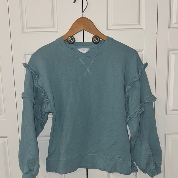 Women's Blue Ruffle Sweatshirt - Picture 1 of 1